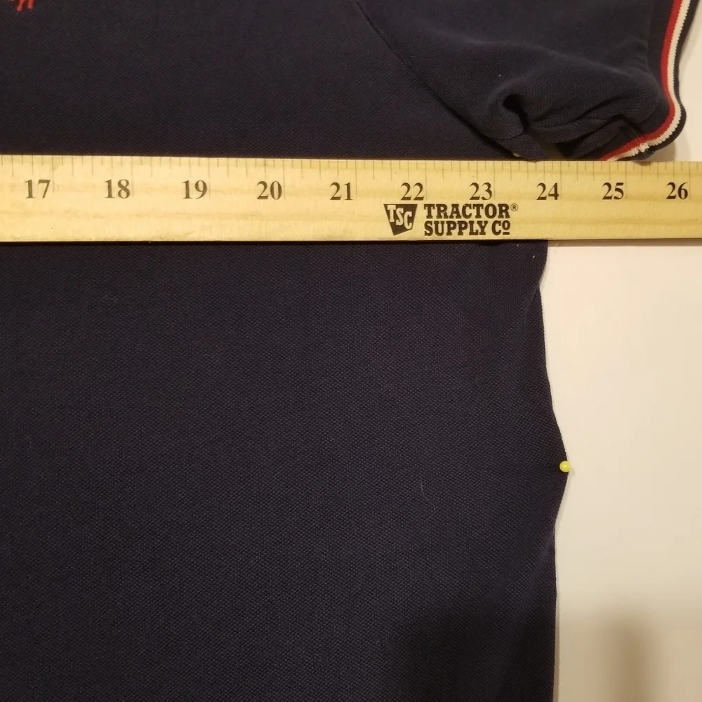 Ralph Lauren Polo Shirt Navy Blue and Red Trim M XL